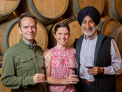 Leeu Collection Founder Analjit Singh (aka BAS) with Chris and Andrea Mullineux